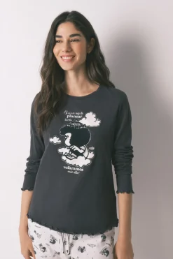 Women'secret Pijama largo 100% algod&oacute;n estampado Mafalda^Mujer Pijamas