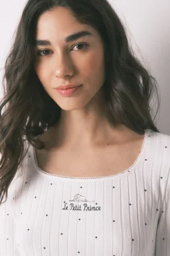 Women'secret Pijama largo canal&eacute; blanco estampado estrellas^Mujer Pijamas