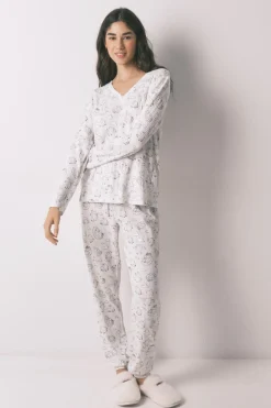 Women'secret Pijama largo canal&eacute; soft estampado Moomin^Mujer Pijamas