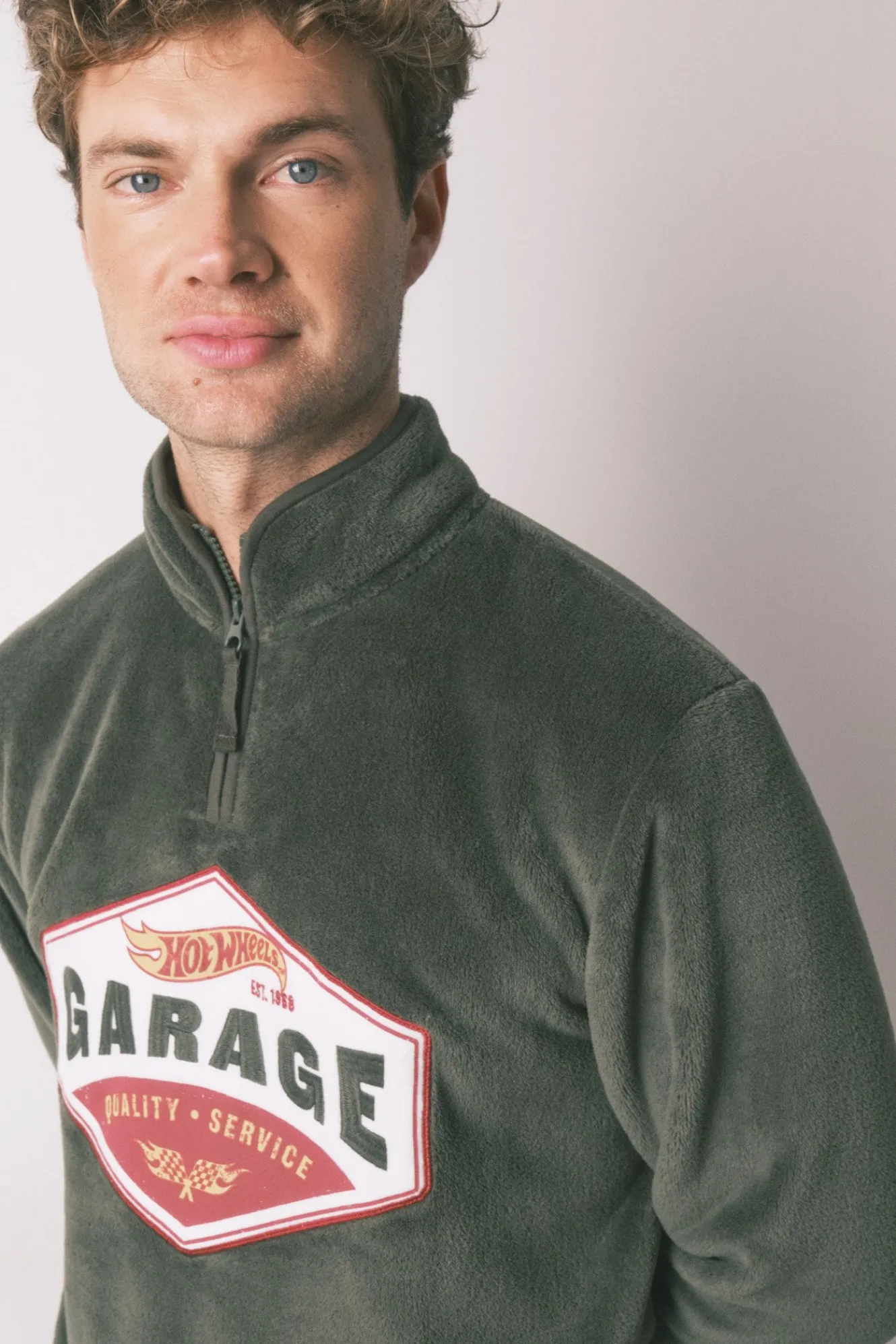 Women'secret Pijama largo hombre polar verde Hotwheels^Hombre Pijamas