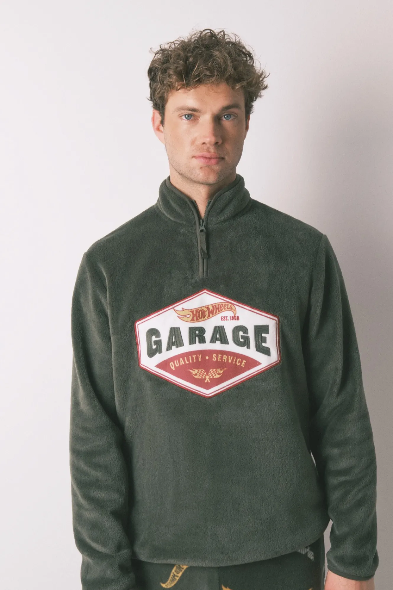 Women'secret Pijama largo hombre polar verde Hotwheels^Hombre Pijamas