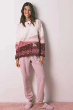 Women'secret Pijama largo polar La Vecina Rubia^Mujer Pijamas