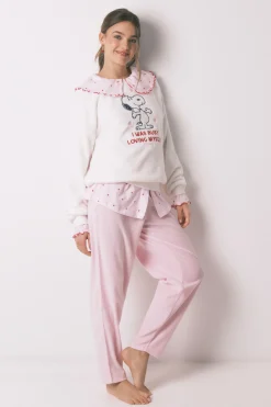 Women'secret Pijama largo polar Snoopy^Mujer Pijamas