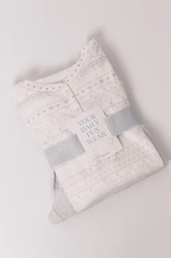 Women'secret Pijama largo polar suave cenefas gris^Mujer Pijamas