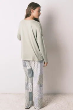 Women'secret Pijama largo super soft patchwork^Mujer Pijamas