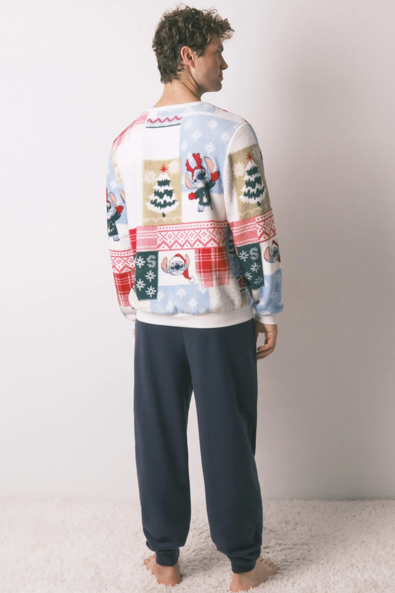 Women'secret Pijama masculino Stitch tejido polar^Hombre Pijamas
