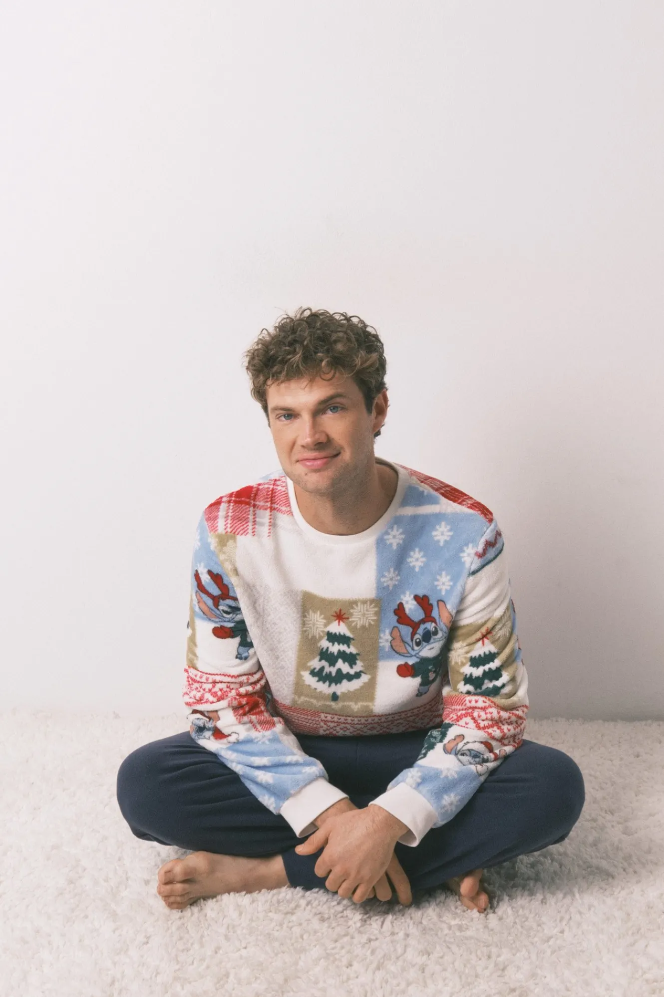 Women'secret Pijama masculino Stitch tejido polar^Hombre Pijamas