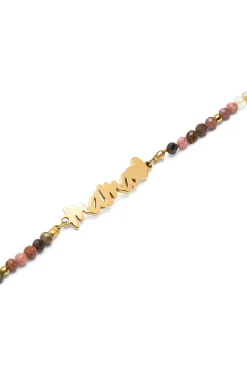 Singularu Pulsera Mam&aacute; Heart Tourmaline Acero Ba&ntilde;o Oro^Mujer Bisutería