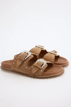 Slowlove Sandalia piel tachuelas^Mujer Sandalias