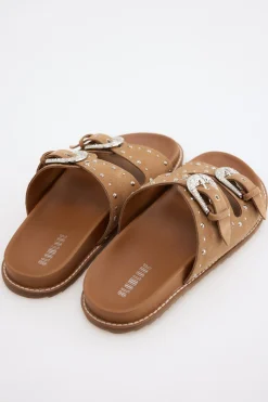 Slowlove Sandalia piel tachuelas^Mujer Sandalias