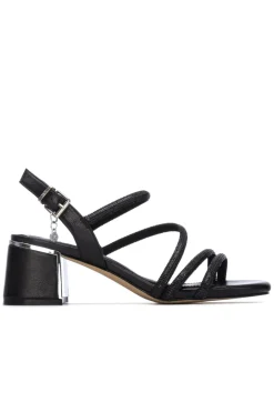 XTI Sandalia tiras strass metalizado^Mujer Sandalias