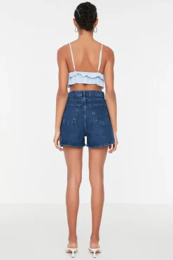 Trendyol Shorts vaqueros rectos^Mujer Pantalones