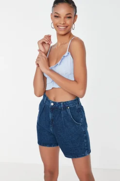 Trendyol Shorts vaqueros rectos^Mujer Pantalones