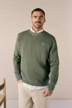 OOTO Sudadera básica lavada cuello redondo^Hombre Sudaderas