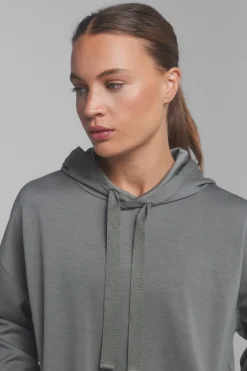 Dash and Stars Sudadera capucha suave kaki^Mujer Deporte