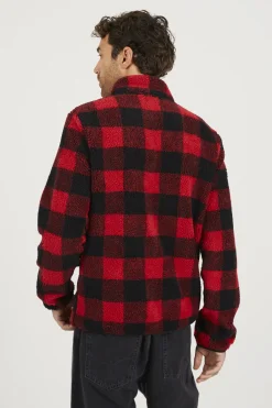 Brave Soul Sudadera cremallera a cuadros^Hombre Sudaderas