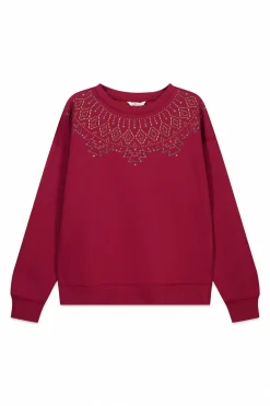 Springfield Sudadera cuello boho aplicaciones^Mujer Sudaderas