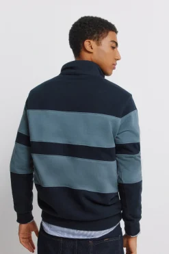 Springfield Sudadera cuello camionero bloques color^Hombre Sudaderas