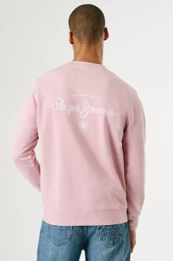 Pepe Jeans Sudadera lavada con logo peque&ntilde;o frontal y logo grande en la espalda.^Hombre Sudaderas