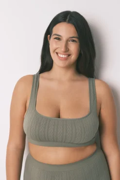 Women'secret Sujetador top seamless tricot verde^Mujer Sujetadores