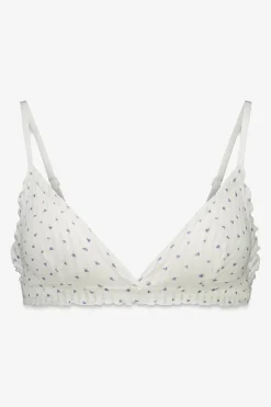 Women'secret Sujetador triangular algod&oacute;n blanco corazones NATURAL^Mujer Sujetadores