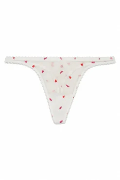 Women'secret Tanga tul blanca bordada^Mujer Braguitas