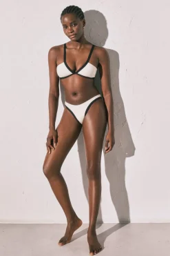 Women'secret Top bikini triangular blanco semi brillante^Mujer Baño