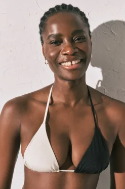 Women'secret Top bikini triangular color block B&W^Mujer Baño