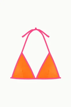 Cotton Sail Top bikini triangular ribetes fl&uacute;or^Mujer Baño