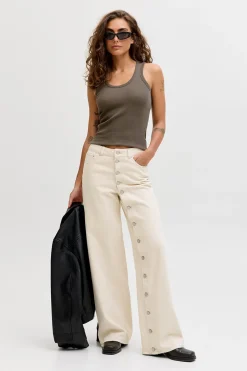 Jack & Jones Top canalé sin mangas elástico^Mujer Camisetas