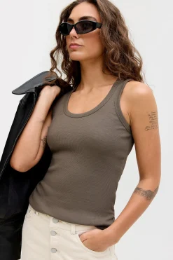 Jack & Jones Top canal&eacute; sin mangas el&aacute;stico^Mujer Camisetas