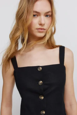 Springfield Top chaleco lino^Mujer Lino|Camisetas