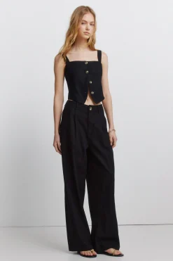 Springfield Top chaleco lino^Mujer Lino|Camisetas