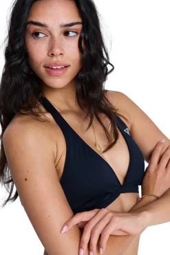 Roxy Top de bikini triangular halter liso^Mujer Baño