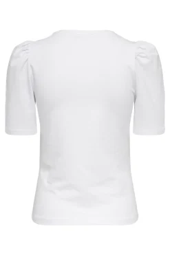 Only Top de cuello redondo y manga 2/4 abullonada^Mujer Camisetas