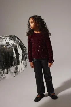 Name It Top de lentejuelas y terciopelo de niña^Niños Camisetas