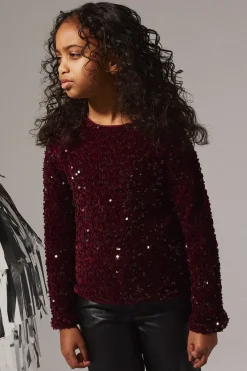 Name It Top de lentejuelas y terciopelo de ni&ntilde;a^Niños Camisetas