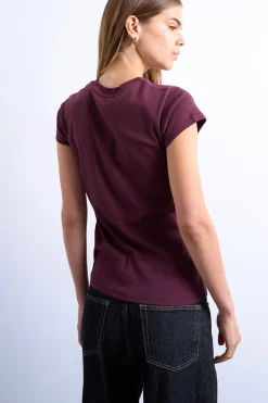 Topshop Top de manga corta b&aacute;sico^Mujer Camisetas|Basic Bar