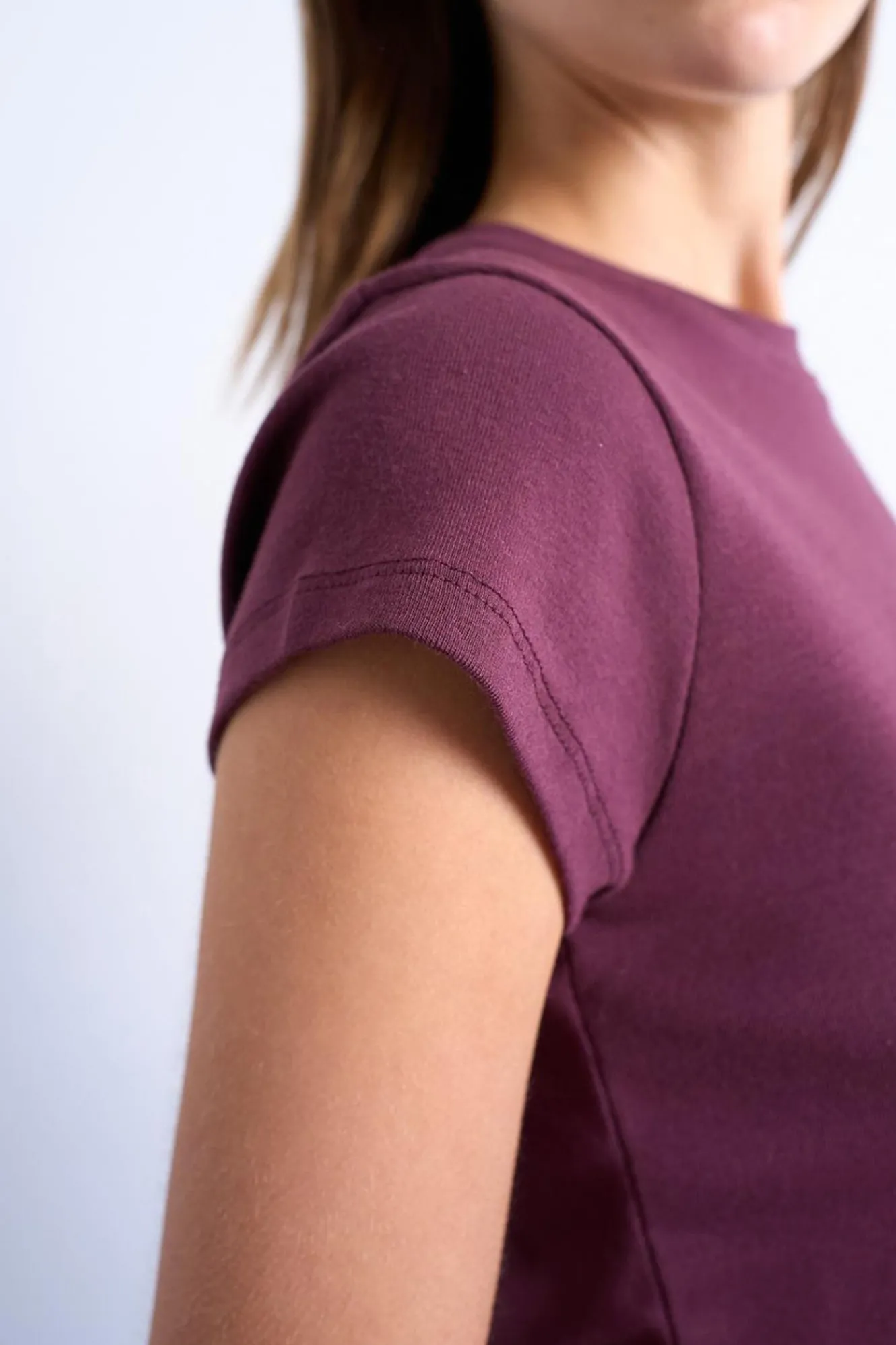 Topshop Top de manga corta b&aacute;sico^Mujer Camisetas|Basic Bar