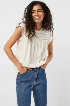 Vero Moda Top de manga corta con detalle de encaje^Mujer Camisas Y Blusas