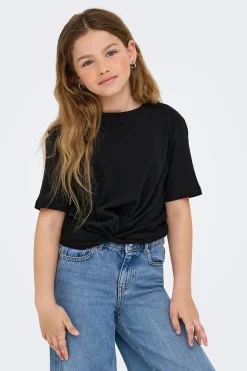 Only Girls Top de manga corta con nudo^Niños Camisetas