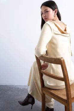 Topshop Top de manga larga satinado.^Mujer Camisetas|Total Look