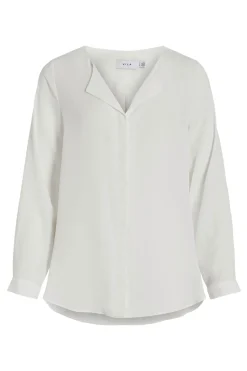 Vila Top de mujer de manga larga con escote en pico^Mujer Camisas Y Blusas|Basic Bar