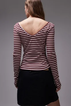 Topshop Top de punto de manga larga^Mujer Camisas Y Blusas|Camisetas