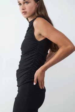 Balmohk Top drapeado^Mujer Camisetas