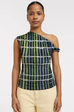 Topshop Top estampado asim&eacute;trico^Mujer Camisetas