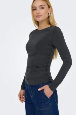 Only Top fruncido manga larga^Mujer Basic Bar