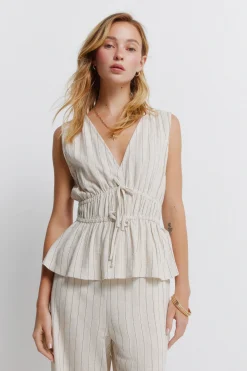 Springfield Top goma lazo^Mujer Total Look|Lino