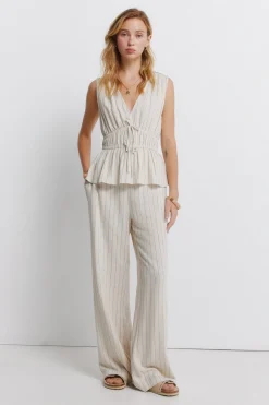 Springfield Top goma lazo^Mujer Total Look|Lino