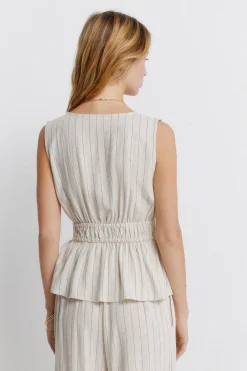 Springfield Top goma lazo^Mujer Total Look|Lino